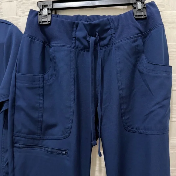Navy Blue Jogger Pants Scrub Set - Picture 4 of 6